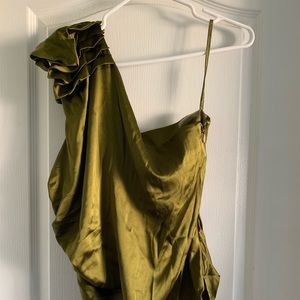 Cache One-shoulder Ruffle blouse EUC {Sz. XL}